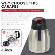 Winco 50.7 Ounces / Stainless Steel, Black / Modern Carafes