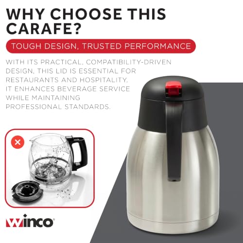 Winco 50.7 Ounces / Stainless Steel, Black / Modern Carafes