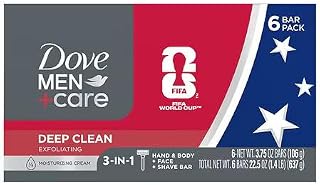 Dove Men Care Deep Clean Body & Face Soap Bar - 3.75 oz - Pack of 6