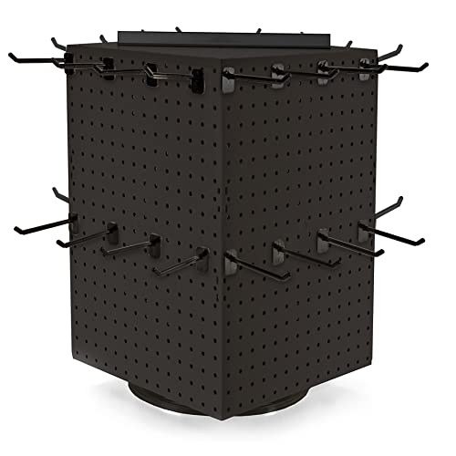 Azar Displays Pegboard + Hooks / Black / 14" x 14" x 21" Pegboard Hooks