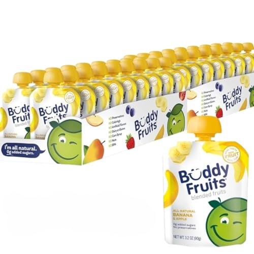 Buddy Fruits Banana & Apple / 3.2 Ounce (Pack of 50) / 50 Applesauce