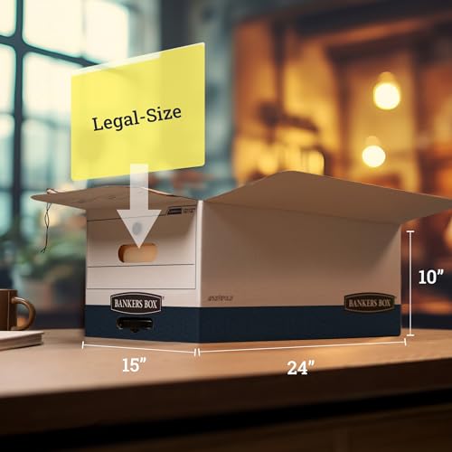 Bankers Box Legal / 12 x 10 x 24 inches / White/Blue Storage File Boxes