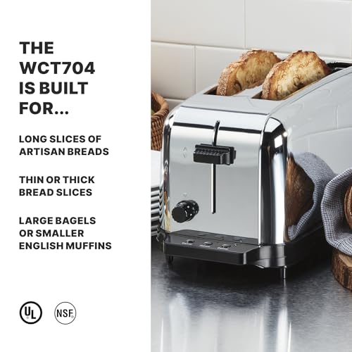Waring Silver / Double Slot Chrome Toaster / 2 extra long and extra-wide 1-3/8-inch slots Toasters