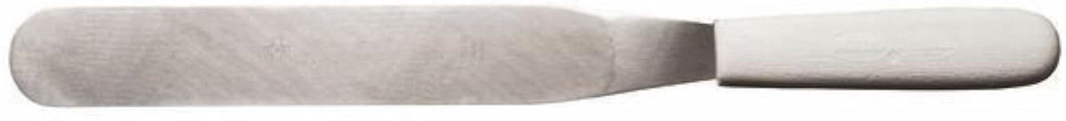 Dexter Sani-Safe Stainless Steel Baker's Spatula with White Polypropylene Handle - 10"L Blade