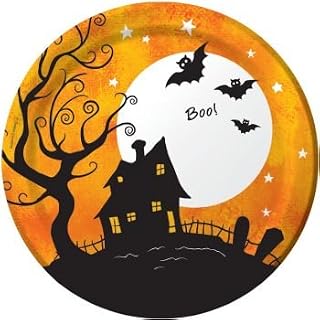 Halloween Creepy House 7-inch Paper Plates 8 Pack by Creative Converting