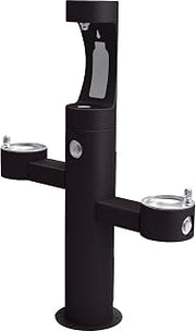 Elkay Tri-Level Pedestal Ftn W/Upper Bottle Filler, Ada , Blk
