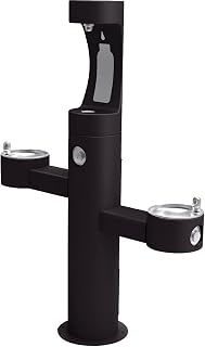 Elkay Tri-Level Pedestal Ftn W/Upper Bottle Filler, Ada , Blk