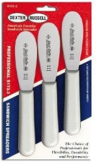 Dexter Russell Sani-Safe (18183) Sandwich Spreaders, 3-1/2", Stainless Steel Blade, Textured, White, Polypropylene Handle, NSF Certified (3 Each per Pack), S173-3