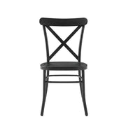 Black Metal Dining Chair Set with 4 Chairs by Furnifact – Steel 100.00%, Black, Pack of 4