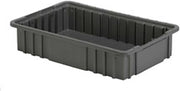 LEWISBins Divider Box, 16-1/2" x 10-7/8" x 3-1/2", Gray, Lot of 4