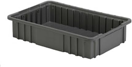 LEWISBins Divider Box, 16-1/2" x 10-7/8" x 3-1/2", Gray, Lot of 4