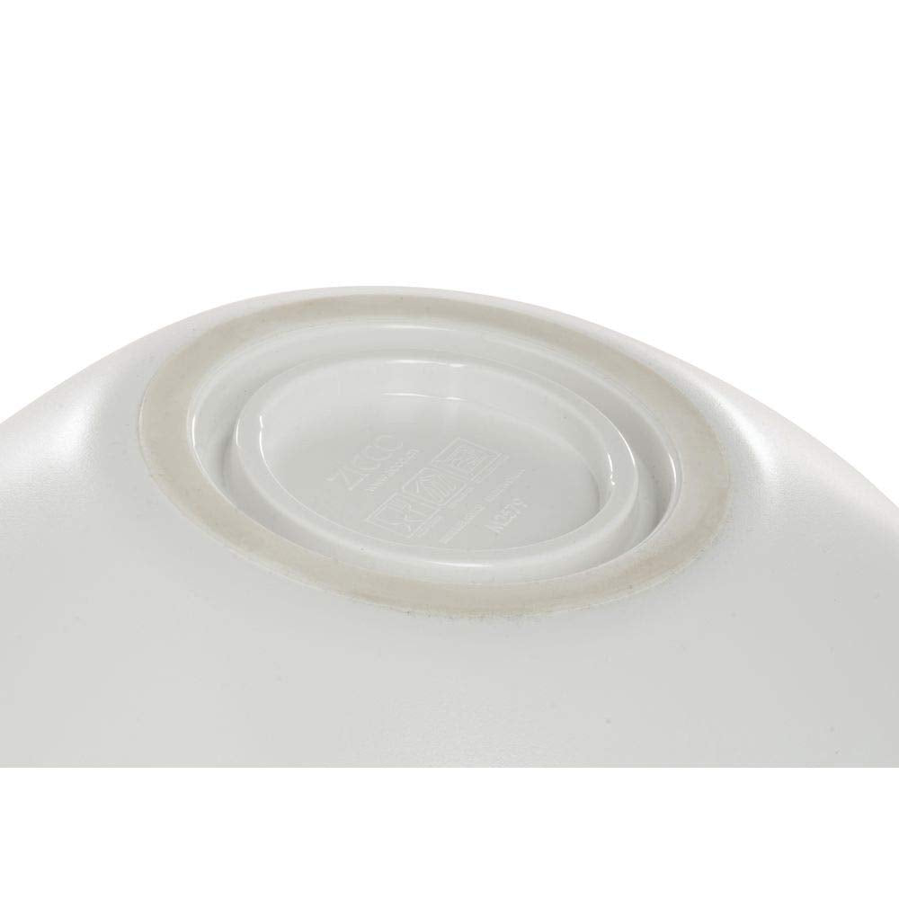 White with Light Wood Melamine Bowl - 9 1/10" Dia by HUBERT – Melamine, White, Model H0284-WHITE