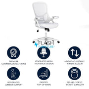 Flash Furniture White / Set of 1 / Contemporary Home Office Desk Chairs