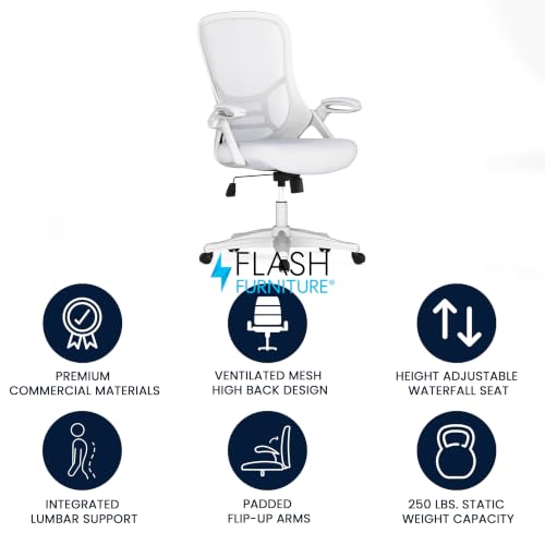 Flash Furniture White / Set of 1 / Contemporary Home Office Desk Chairs
