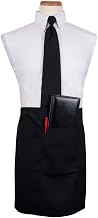 JRC Ritz CL3PWACELBK Chef's Line Plus Waist Apron 26" x 18-1/2" Long with 3 Front Pockets, Black (Case of 12)