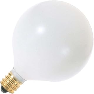 Satco S3824 120V Candelabra Base 15-Watt G16.5 Light Bulb, Satin White