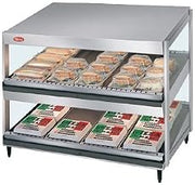 Hatco GRSDS-52D Glo-Ray 52" Countertop Merchandising Warmer with Pass-Thru Design & (2) Forward Slanted Shelves