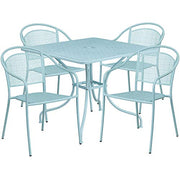 Flash Furniture Sky Blue / 28" / 4 Round Chairs + Square Table Dining Sets