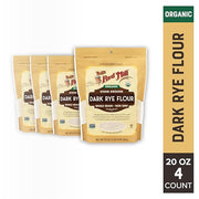 Bob's Red Mill OG Dark Rye Flour / 20 Ounce (Pack of 4) / Resealable Flours & Meals