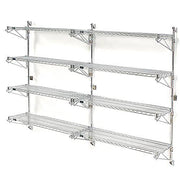 Poly-Green Wall Mount Wire Shelving by Nexel – 4 shelf, Steel, Green