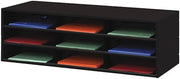Durham 431-08 Black Cold Rolled Steel Horizontal Literature Storage Rack, 33-3/4" Width x 10-13/16" Height x 11-5/8" Depth, 9 Pocket