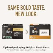 Peet's Coffee Luminosa Breakfast Blend / 10 Count (Pack of 6) / Luminosa Breakfast Blend - 60 K-Cups Single-Serve Capsules & Pods