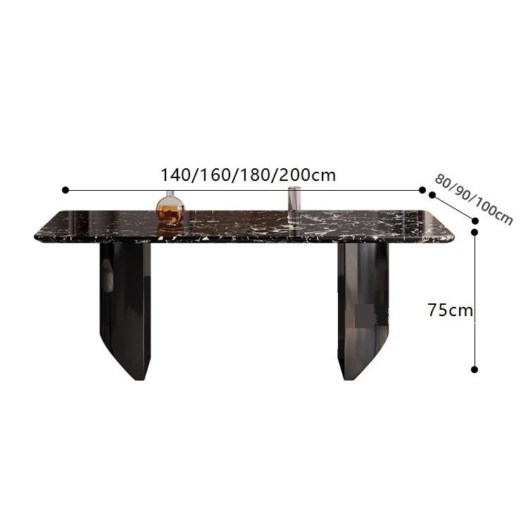 Mesa De Jantar Natural Marble Rectangular Dining Table Villa Restaurant Diner Table by JOYNOW – 200x100x75cm, One Color, Model 8524