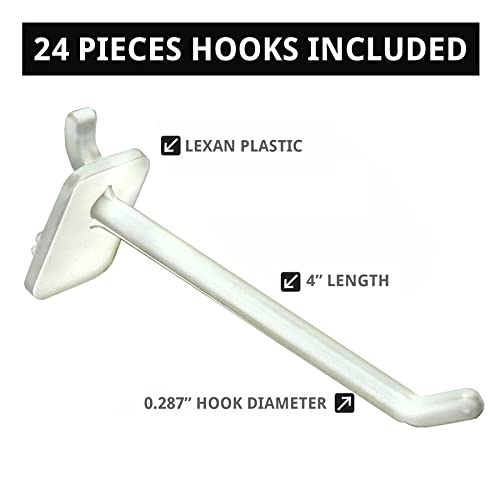 Azar Displays Pegboard + Hooks / White / 8 inches (W) x 8 inches (D) x 20 inches (H) Display Racks