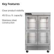 Traulsen (2) Split Glass Doors / Silver / 45.13 cubic_feet Refrigerators