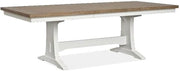 Magnussen Home Kingston Whisper White Extendable Trestle Dining Table