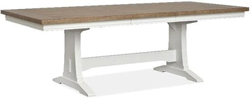 Magnussen Home Kingston Whisper White Extendable Trestle Dining Table