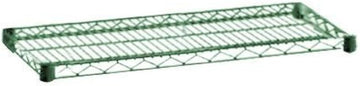 FF1848G Green Epoxy Coated Steel Wire Shelf, 18" X 48", EA, Easy to Assemble Adjustable Storage Solution, Perfect for Display and Dry Storage, NSF Certified
