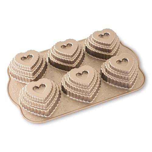 Nordic Ware Tiered Heart Cakelet / 3-Cup / Toffee Bundt Pans