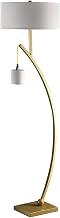 ORE International 59" in Contemporary Dual Gold Arc W/Hanging Pendelum Lamp Metal Floor Lamp