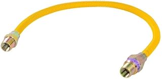 Eastman 10YE50V024B Gas Connector, Epoxy Coated, Thermal Excess Flow Valve, 1/2 MIP x 24 in. - Quantity 1