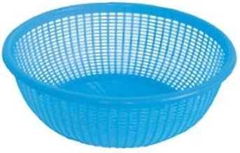 Thunder Group PLWB005 Wash Basket, 8" Dia., Perforated, Stackable, Plastic, Blue