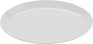 G.E.T. OP-1080-AW White 10 Oval Coupe Serving Platter Melamine Plastic, Settlement Collection (Pack of 12)