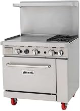 Migali C-RO2-24GL-NG 36" Natural Gas 2 Burner Range with 24" Griddle - 125,000 BTU