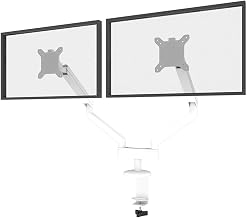 Bestar Universel Dual Monitor Arm with Pistons in White