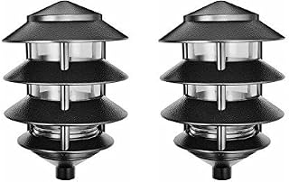 RAB Lighting LL22B Incandescent 4 Tier Lawn Light, A-19 Type, 100W Power, 1650 Lumens, 120VAC, Black (Pack of 2)