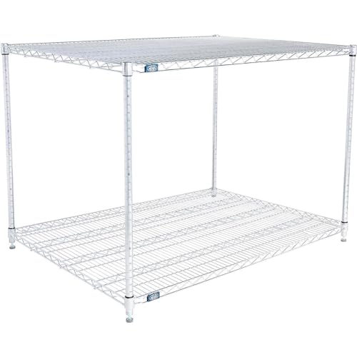ESD, 2 Tier, Wire Shelving Starter Unit, 60W X 36D X 34H by Nexel – 60" W x 36" D x 34" H, Alloy Steel, Chrome, Model 36603ESD2