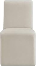 Furnifact Velvet-Upholstered Dining Side Chair with Performance Fabric, Upholstered Dining Chairs for Kitchen and Dining Room Use, Alabaster