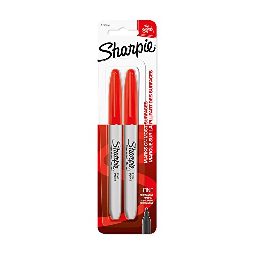 Sharpie 2 Count (Pack of 1) / Red / 1 Permanent Markers