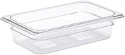 HUBERT Fourth-Size Clear Polycarbonate Cold Food Pan -10 3/7" L x 6 7/16" W x 2 1/2" D