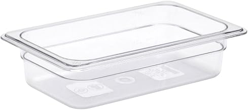 HUBERT Fourth-Size Clear Polycarbonate Cold Food Pan -10 3/7" L x 6 7/16" W x 2 1/2" D