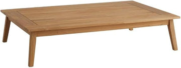 Brown Fontana Outdoor Coffee Table, Teak Wood, Midcentury Modern, Scandinavian, Contemporary, Lightweight 31.97 Lbs