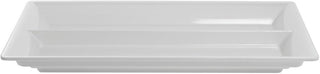 HUBERT Cold Food Bar Pan Full Size Divided White Melamine - 21 1/2 L x 13" W x 2" H
