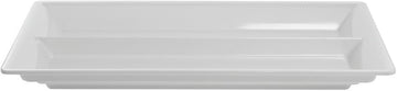HUBERT Cold Food Bar Pan Full Size Divided White Melamine - 21 1/2 L x 13" W x 2" H