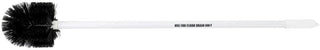 Drain Brush with Black Bristles White Plastic 3' Rigid Handle - 6" Dia