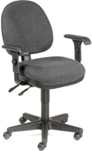 Global Industrial Multifunction Task Chair with Adjustable Armrests, Fabric Upholstery, Black